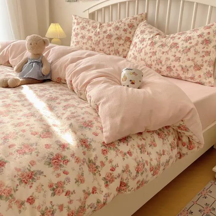 Ensemble de housse de couette imprimée motif plantes (1