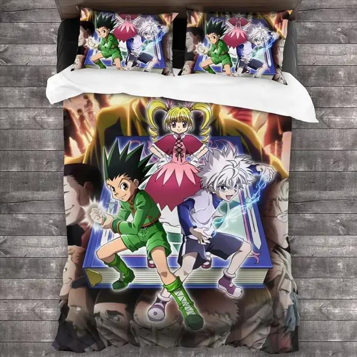 Ensemble de literie Anime Hunter X Hunter, 3 pièces, housse de couette, housse de couette, Manga japonais, Textile de maison, décor de chambre à coucher