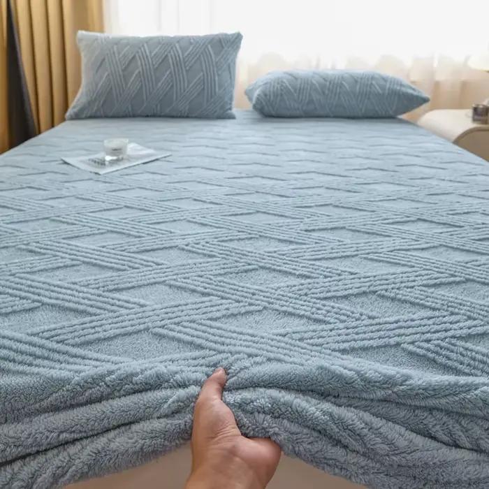 Drap-housse thermique en polaire chaud et élastique pour l'hiver