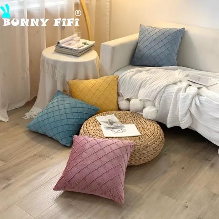 Housse de coussin en velours hollandais, taie d'oreiller moderne et Simple, Ultra douce, de luxe, 45x45cm, pour décoration de maison