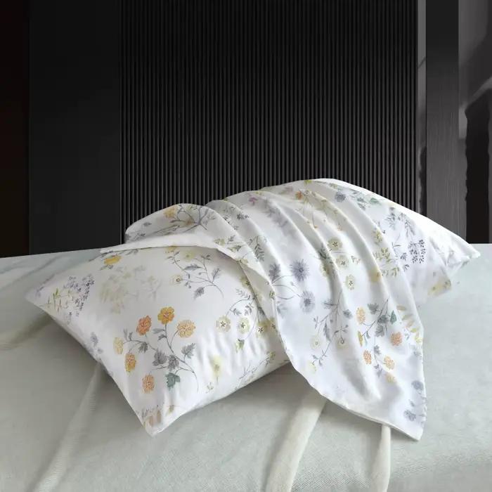 Nouvelle taie d'oreiller en soie de mûrier naturelle imprimée
