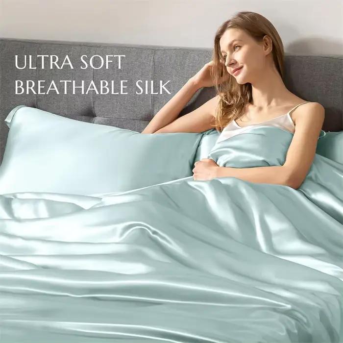 Juste d'injathlon Mulberry de luxe avec fermeture éclair, housse de couette ultra douce, couverture de literie double Queen et King Size, 1 pièce
