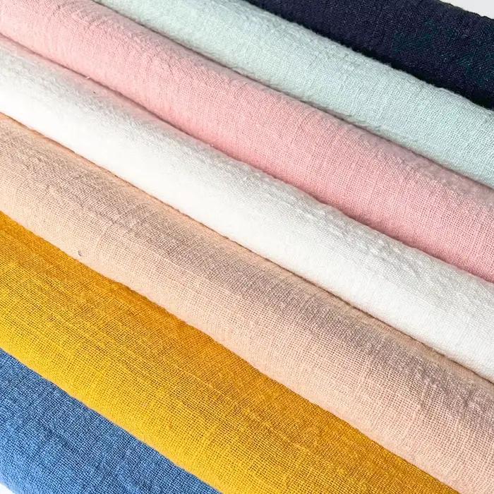 Tissu en lin et coton biologique naturel