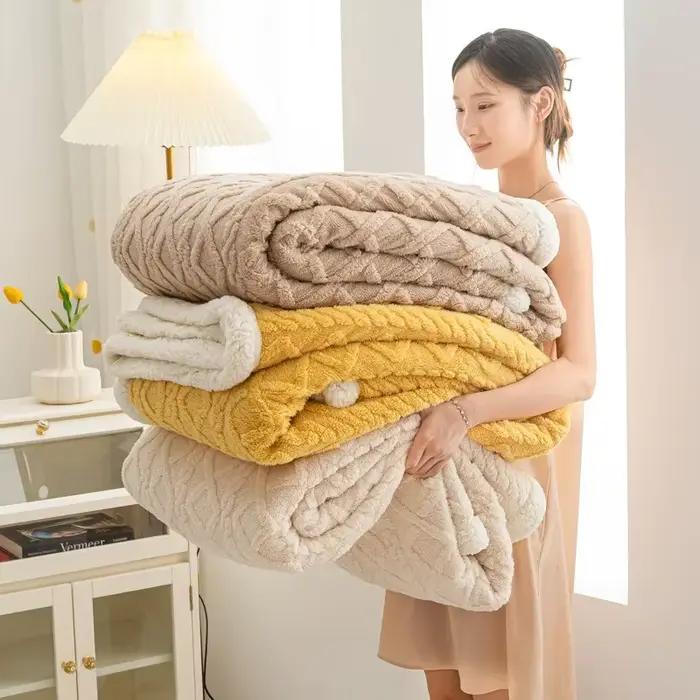 Optics-Couverture Sherpa Smile en laine d'agneau