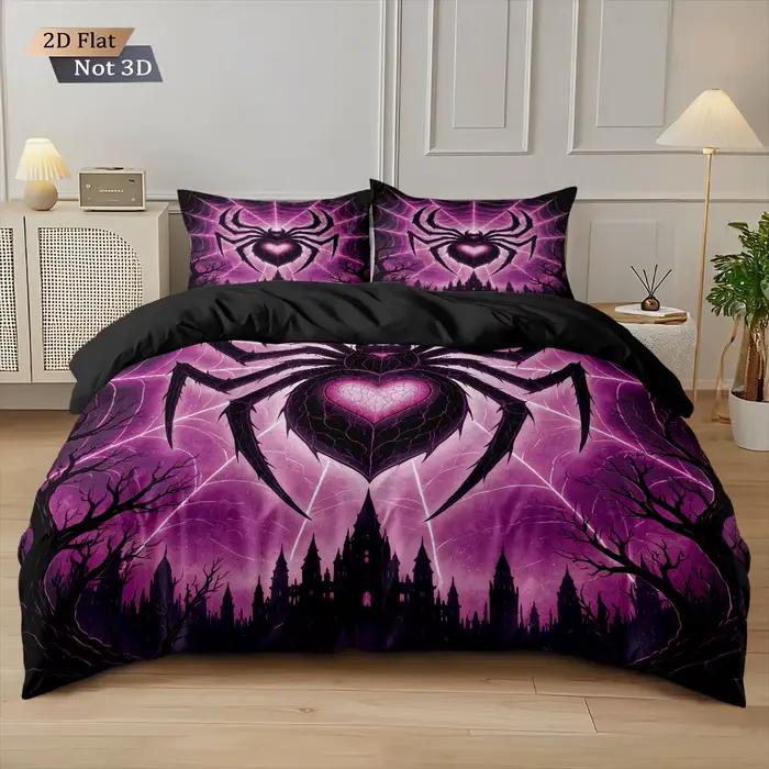 Ensemble de 3 housses de couette imprimées araignée style cyber