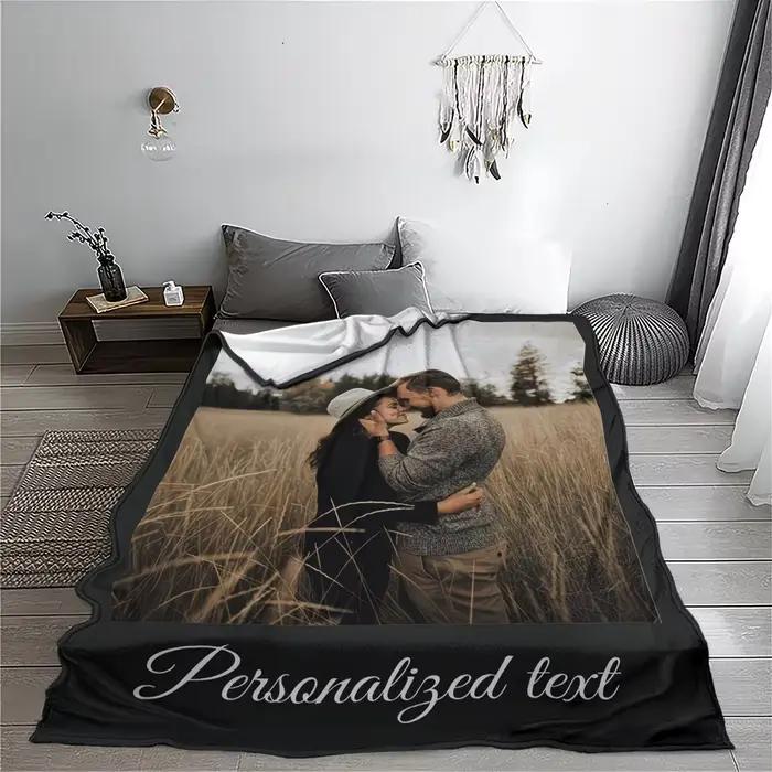 1 couverture personnalisée avec texte et image imprimés sur mesure