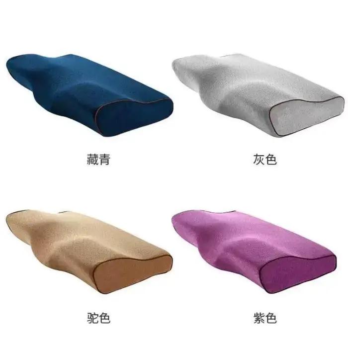Taie d'oreiller à mémoire de couleur unie pour enfant et adulte, housse de coussin douce et lavable en forme de papillon