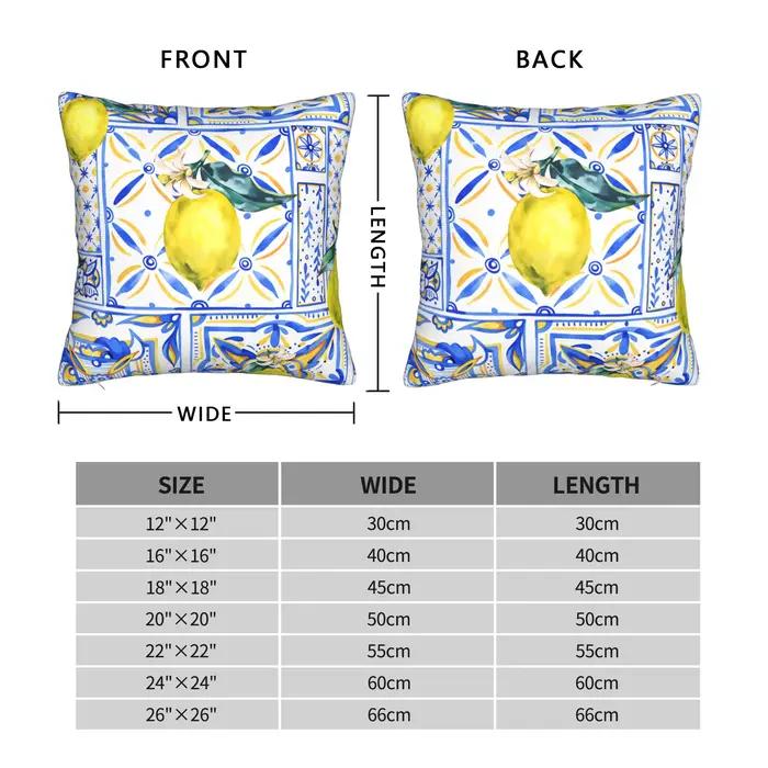 Housse de coussin jaune à motif citron