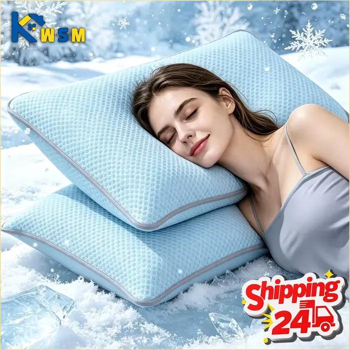 Lot de 1 à 5 taies d'oreiller rafraîchissantes en soie glacée texturée, couleur unie, respirantes, douces, lisses et lavables pour les personnes ayant chaud la nuit, usage domestique estival