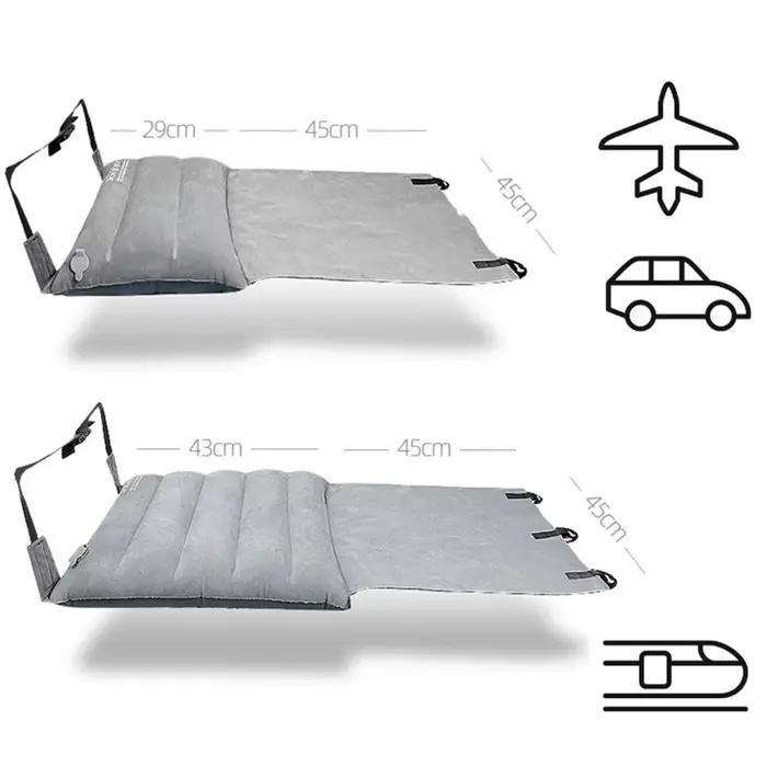 Oreiller de voyage réglable, repose-pieds, avec housse de siège gonflable, pour avions, bus, vol, sommeil, repos
