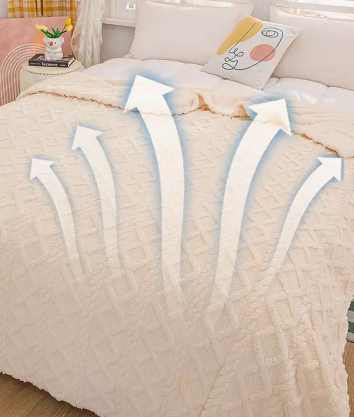 Nouveau Tafu velours Double face Jacquard motif géométrique épaissi couverture