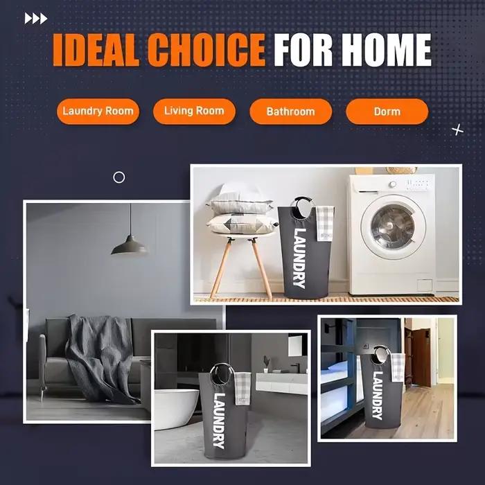 Panier à linge imperméable extra-large avec poignée rembourrée – Rangement pliable et polyvalent pour salle de bain