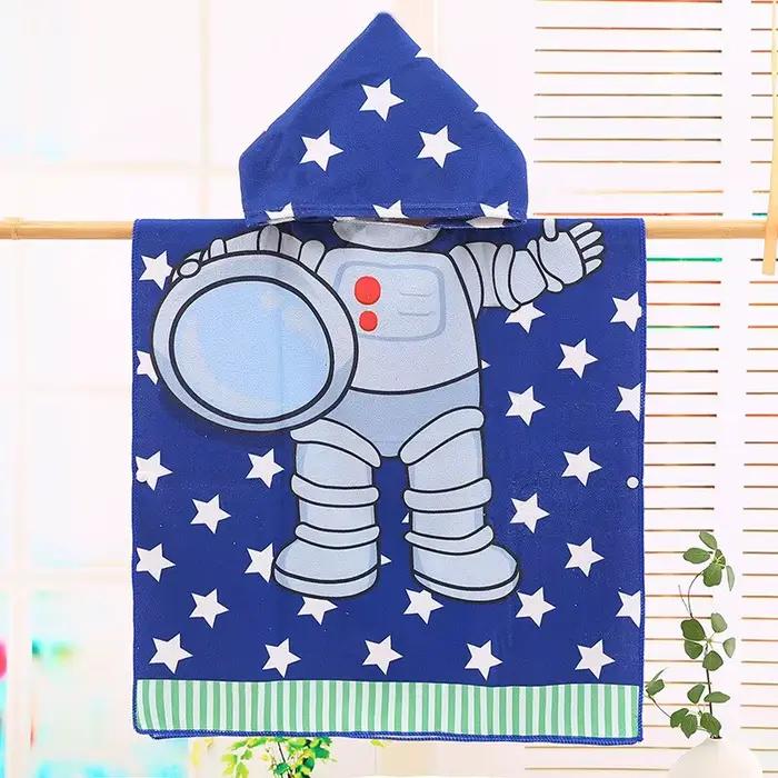 Serviette de bain à capuche pour nouveau-né, couverture ronde, dessin animé, Everak, bébé, enfant, bébé, peignoir, coton, garçon, fille, robe de plage, casquette d'astronome