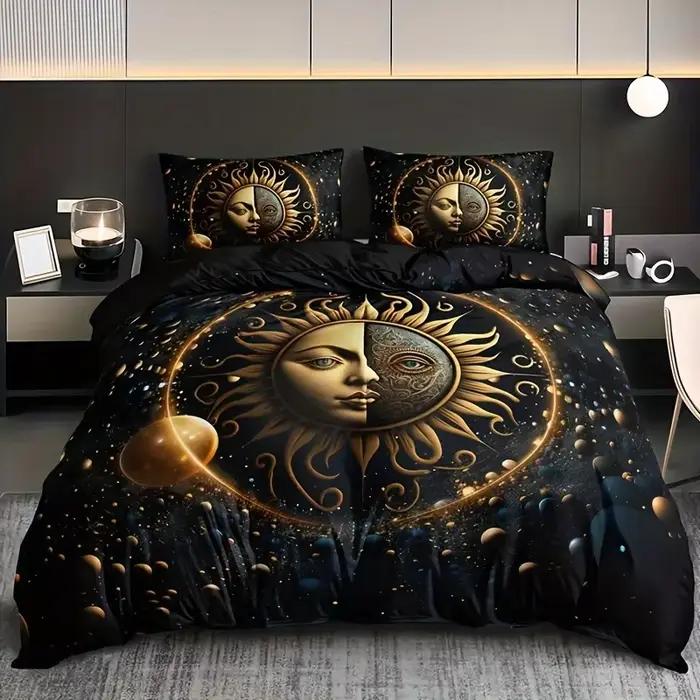 Ensemble de housse de couette lune étoiles soleil céleste