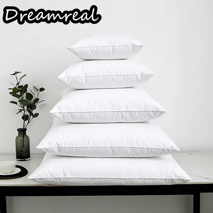 Oreillers de lit en duvet de plumes d'oie blanches pour dormir, plusieurs tailles, oreiller moelleux de qualité hôtelière 5 étoiles pour dormeurs sur le dos, le ventre ou sur le côté