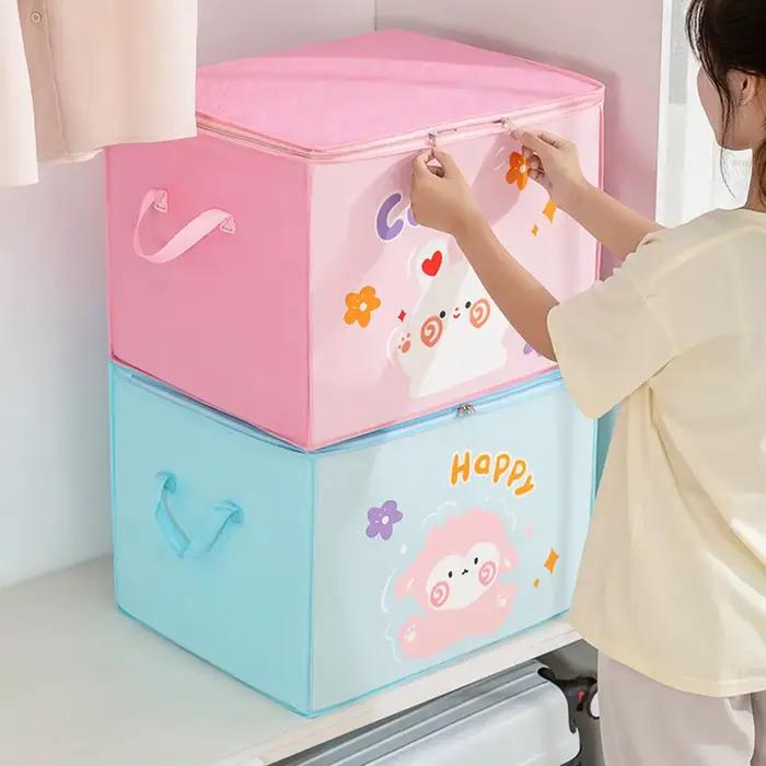 Panier de rangement pliant en lin