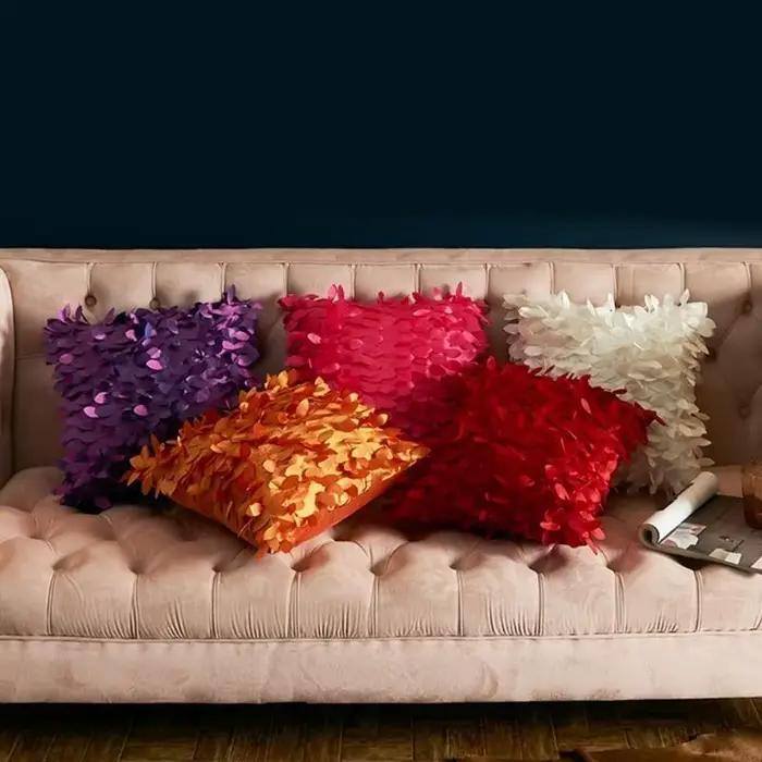 G6KF – housse coussin décorative en forme feuille taie d'oreiller douce, décorative, pour salon, canapé-lit canapé,