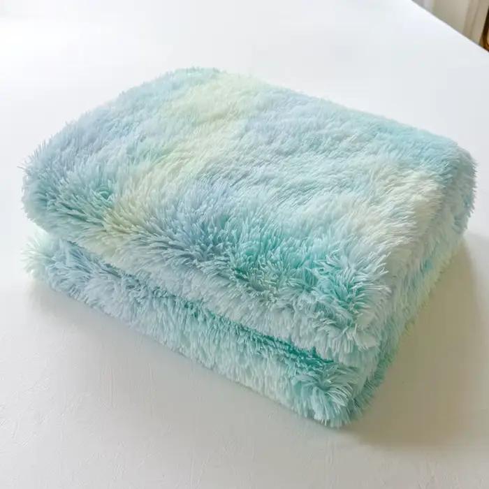 Couverture teinte colorée en peluche PV + couvertures en velours de lait AB côté chaud lit housse de couette hiver automne nouvel an cadeau de noël décor à la maison