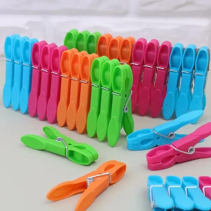 Pinces à linge en plastique, 24/72 pièces, pinces à linge, ligne de lavage, pinces de lavage solides et coupe-vent, pinces à linge portables pour la maison