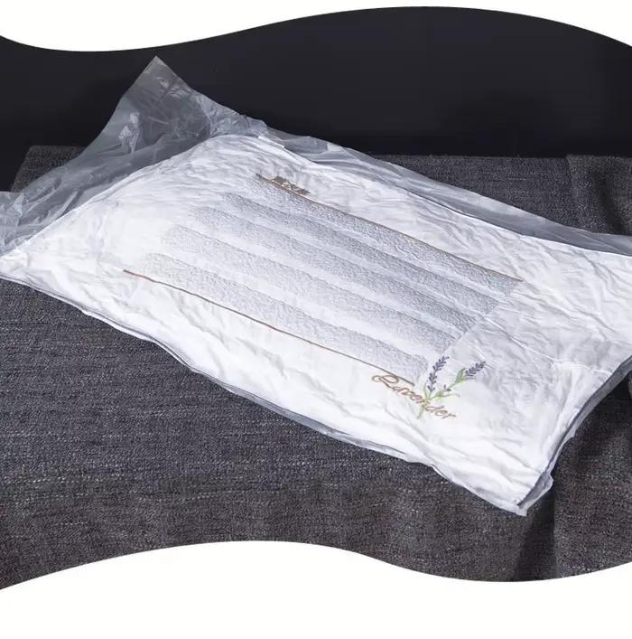 Oreiller en coton 48x74cm avec garnissage de graines de Cassia et de sarrasin, lavande et jasmin – Alternative plus saine à l'oreiller traditionnel pour un confort optimal