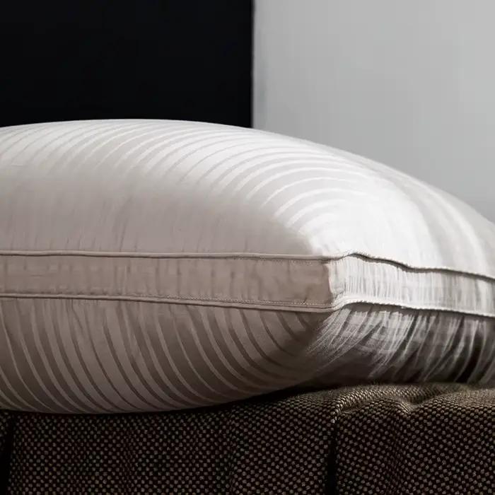 Oreillers 100% duvet d'oie, oreillers pour le cou, oreillers de lit, housse 100% coton avec duvet d'oie, 1 pièce, collection hôtel, confort doux