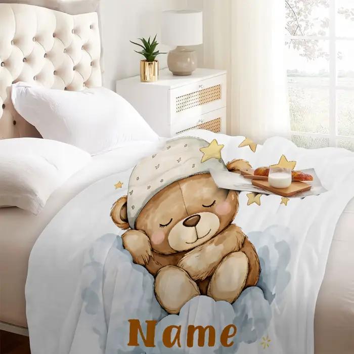 Couverture en flanelle personnalisée avec nom pour enfants