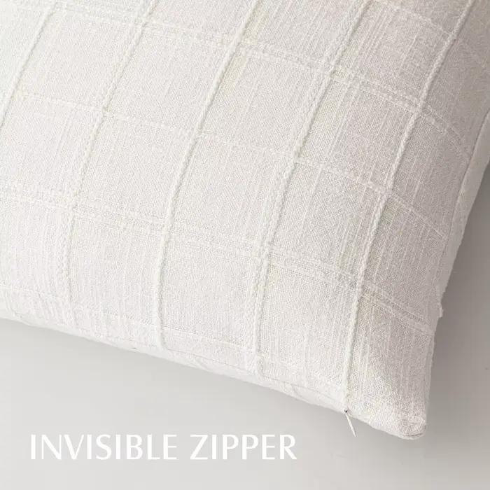 Housse de coussin carrée blanche