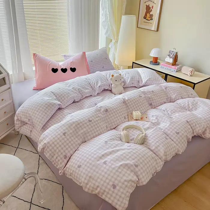 Parure de lit à motif minimaliste pour adultes et enfants