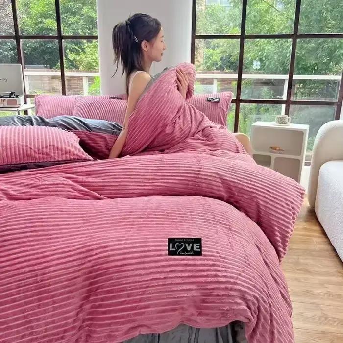 Housse de couette en velours chaud d'hiver