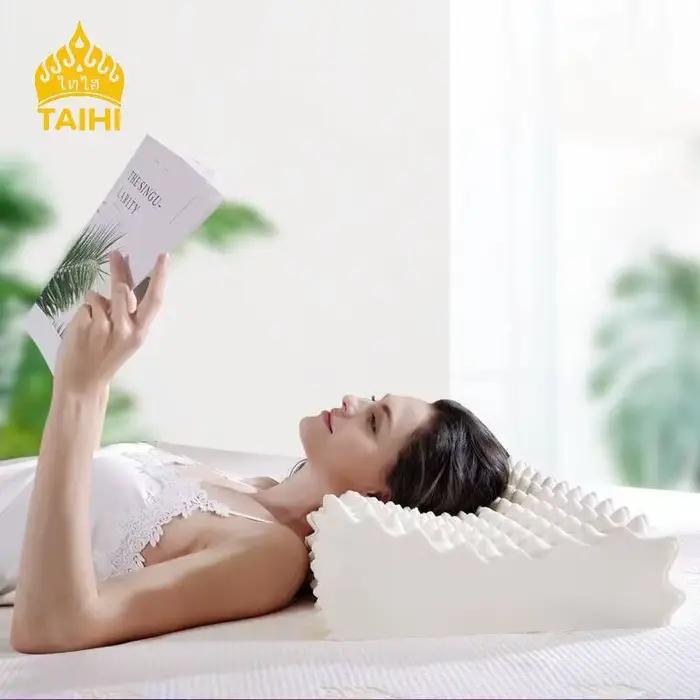 TAIHI Thaïlande latex oreiller Massage cervical orthopédique cou douleur oreillers pour dormir confortable et respirant cadeau pour les hommes