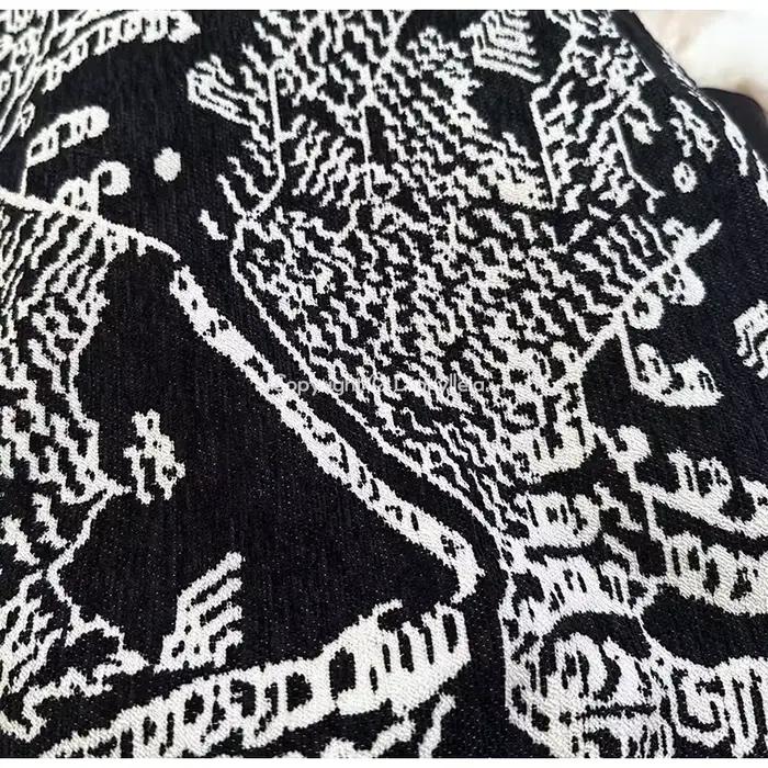 Diphylleia italie moderne abstrait montagne tigre Jacquard housse de coussin Premium Super doux taie d'oreiller décorative pour Villa hôtel