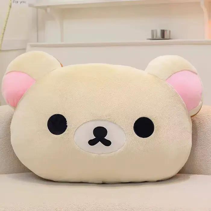 Coussin en peluche Rilakkuma, ours en peluche doux, coussin décoratif mignon de dessin animé, pour la maison, la chambre, le canapé, confortable pour dormir, cadeau
