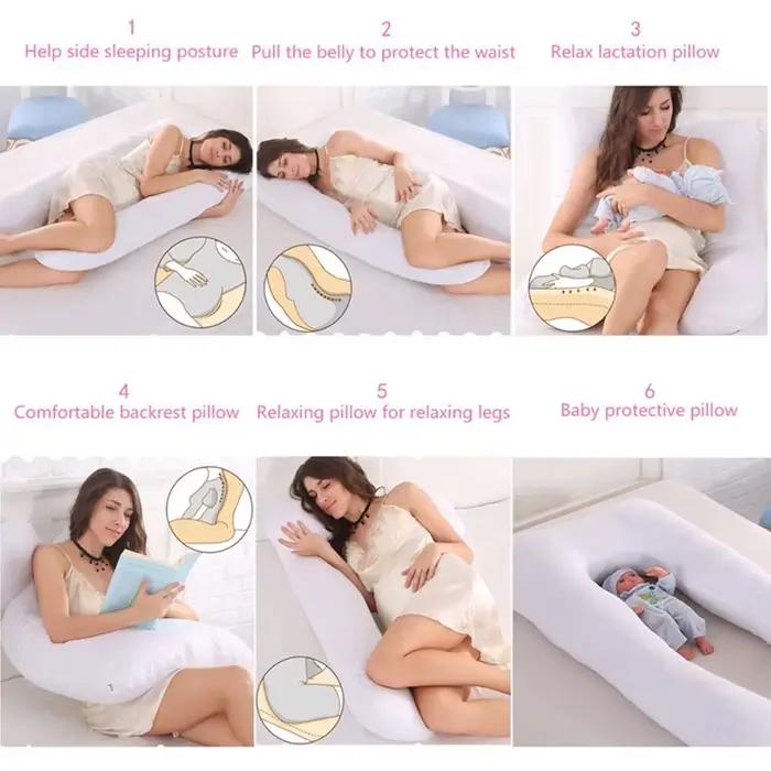 Oreiller multifonctionnel pour femmes enceintes, en forme de U, Support de sommeil pour femmes enceintes, oreiller d'allaitement, coussin d'allaitement