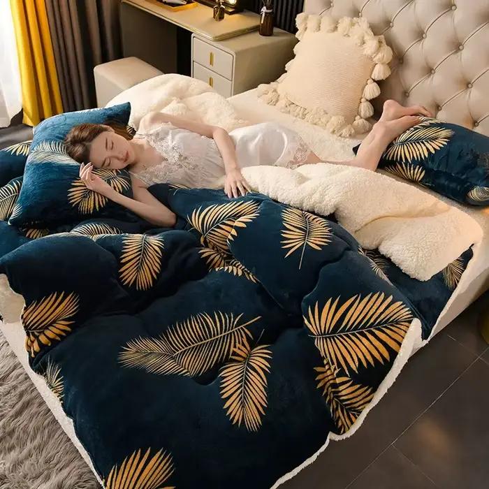 Literie d'hiver épaisse couette couverture épaissie chaude flanelle polaire
