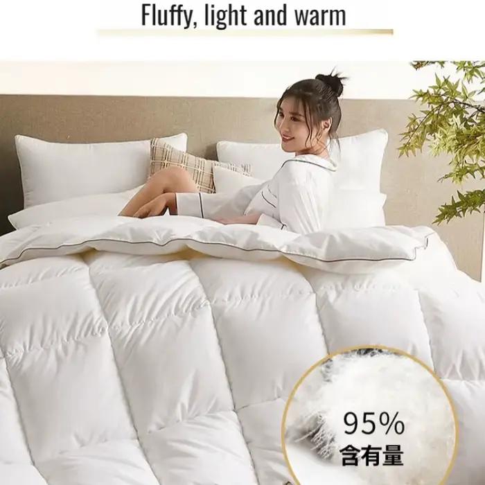 Couette simple et double en duvet de plumes pour dortoir étudiant, rembourrage d'optique d'hôtel, doux et chaud, oie, maison, hiver