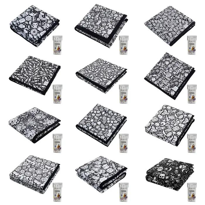 Couverture à colorier soi-même, couverture à motifs personnalisable créative avec marqueurs, couverture à colorier DIY pour activité artistique et artisanale de vacances