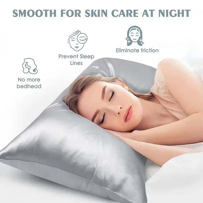 Taie d'oreiller en satin soyeux