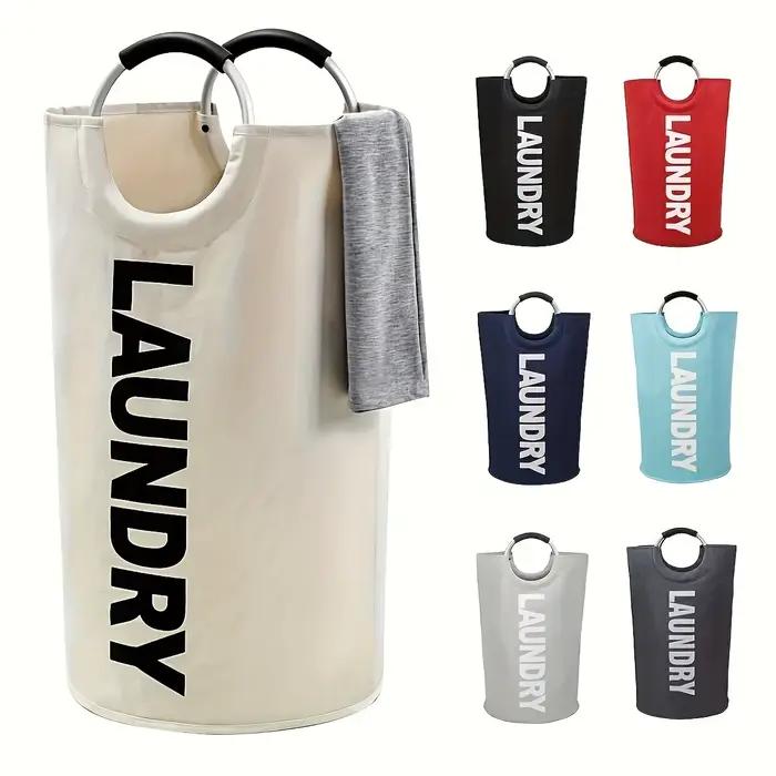 Panier à linge imperméable extra-large avec poignée rembourrée – Rangement pliable et polyvalent pour salle de bain