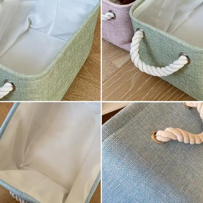 Panier à linge polyvalent en lin double couche