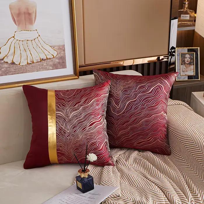 Juste de coussin Jacquard assortie pour salon