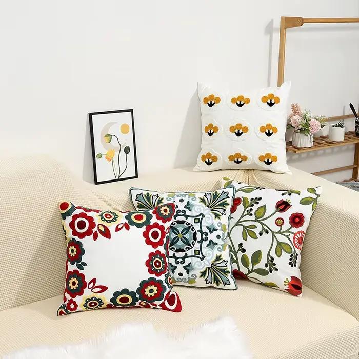 Housse de coussin bohème en toile