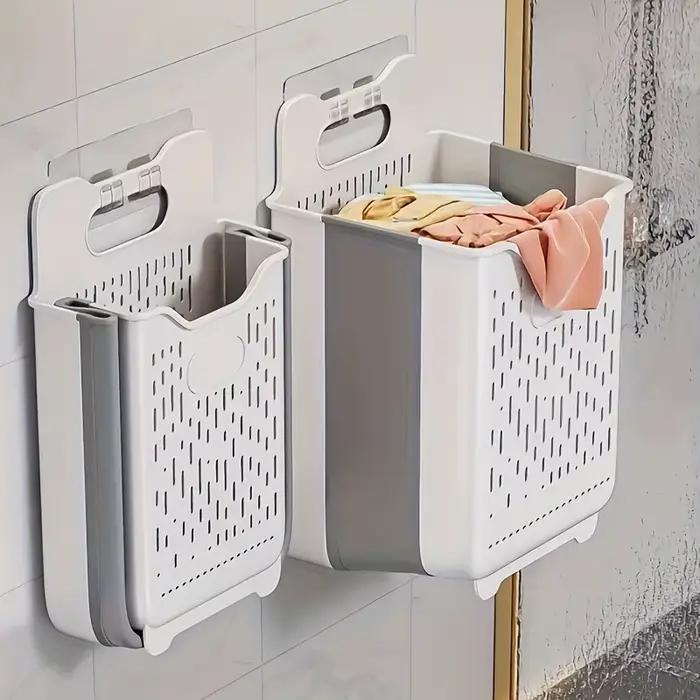 Panier à linge, panier à linge pliable mural suspendu avec poignée