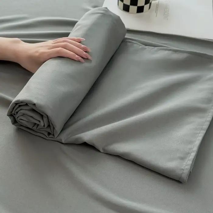 1 drap plat doux uni pour lit simple, double, king, queen, couple