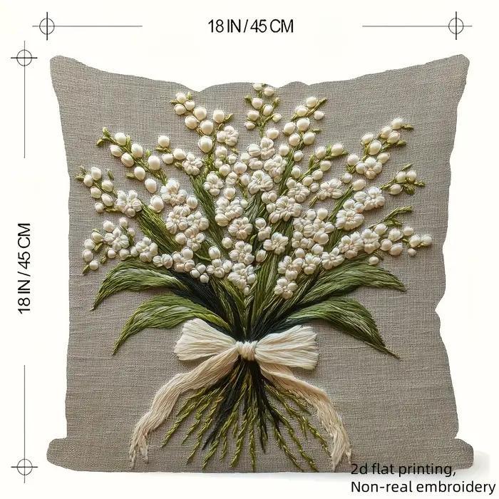 Housse de coussin imprimée plate 2D Lily of the Valley