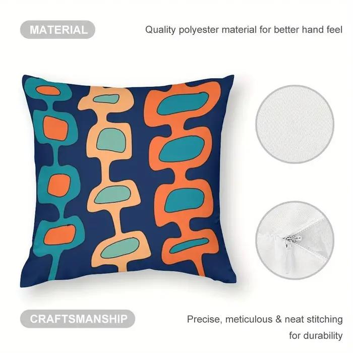Housse de coussin motif abstrait style années 70