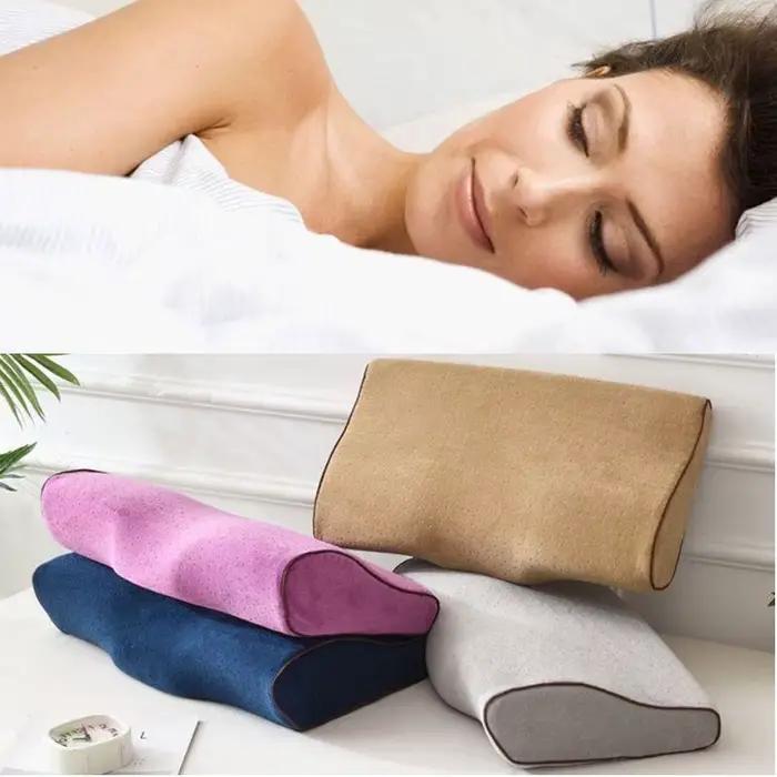 Taie d'oreiller à mémoire de couleur unie pour enfant et adulte, housse de coussin douce et lavable en forme de papillon