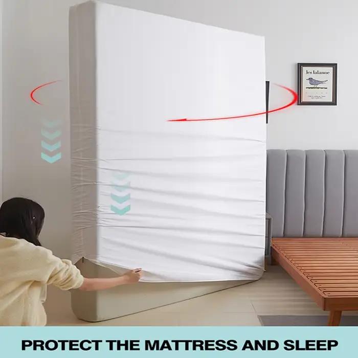 Protecteur de matelas imperméable avec fermeture éclair, housse de matelas douce, respirante et silencieuse, antibactérienne, anti-acariens, Queen/King