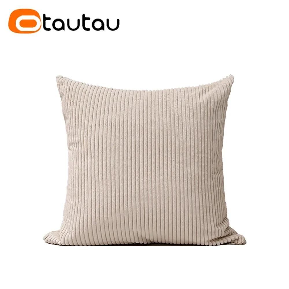 OTAUTAU housse de coussin en velours côtelé de coton sans insérer taie d'oreiller 30x50/40x40/45x45/