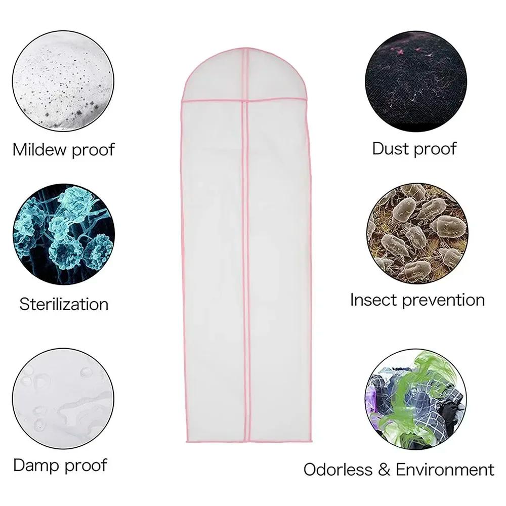 1/2/5 pièces 180cm robe de mariée housse anti-poussière suspendus vêtement de mariée robe vêtements