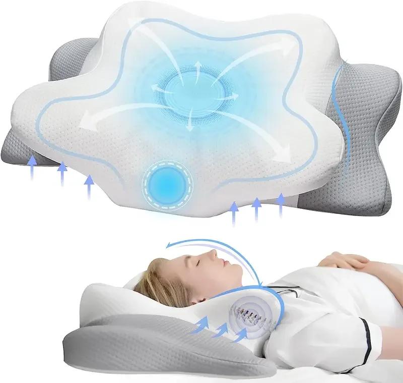 Oreiller orthopédique inodore pour les douleurs au cou et aux épaules, oreiller cervical ergonomique